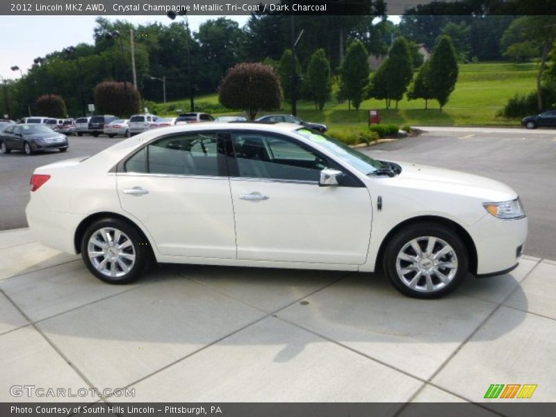 Crystal Champagne Metallic Tri-Coat / Dark Charcoal 2012 Lincoln MKZ AWD