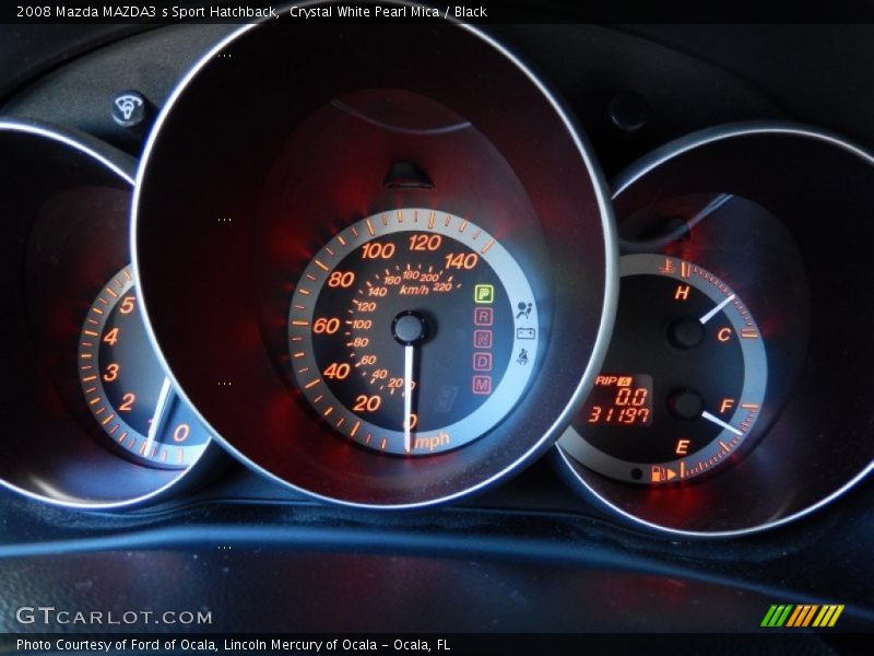 Crystal White Pearl Mica / Black 2008 Mazda MAZDA3 s Sport Hatchback