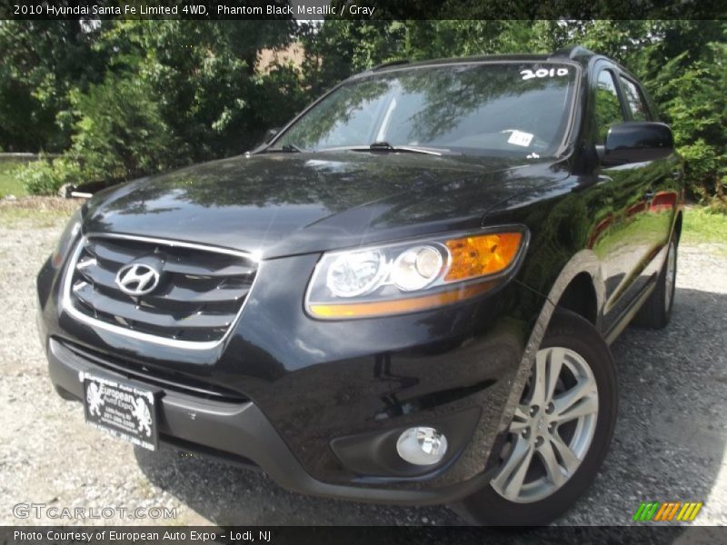 Phantom Black Metallic / Gray 2010 Hyundai Santa Fe Limited 4WD