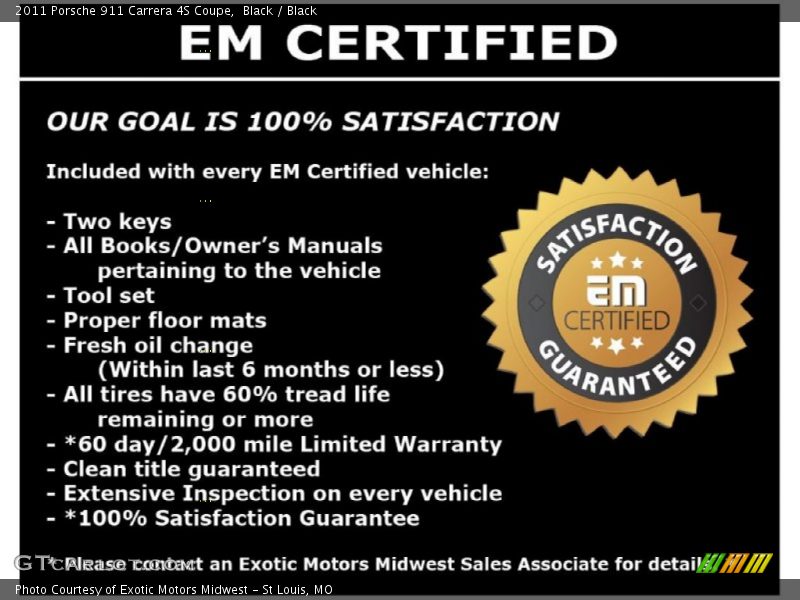 Black / Black 2011 Porsche 911 Carrera 4S Coupe