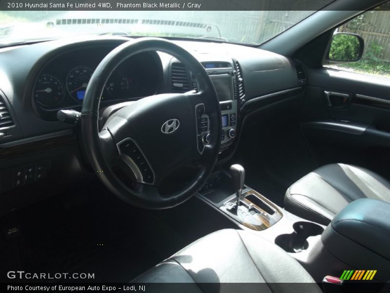 Phantom Black Metallic / Gray 2010 Hyundai Santa Fe Limited 4WD