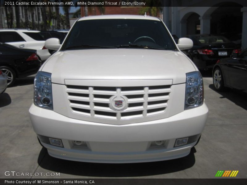 White Diamond Tricoat / Ebony/Ebony 2011 Cadillac Escalade Premium AWD