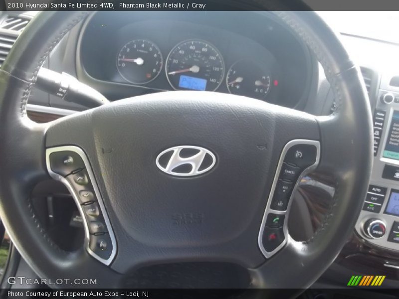 Phantom Black Metallic / Gray 2010 Hyundai Santa Fe Limited 4WD