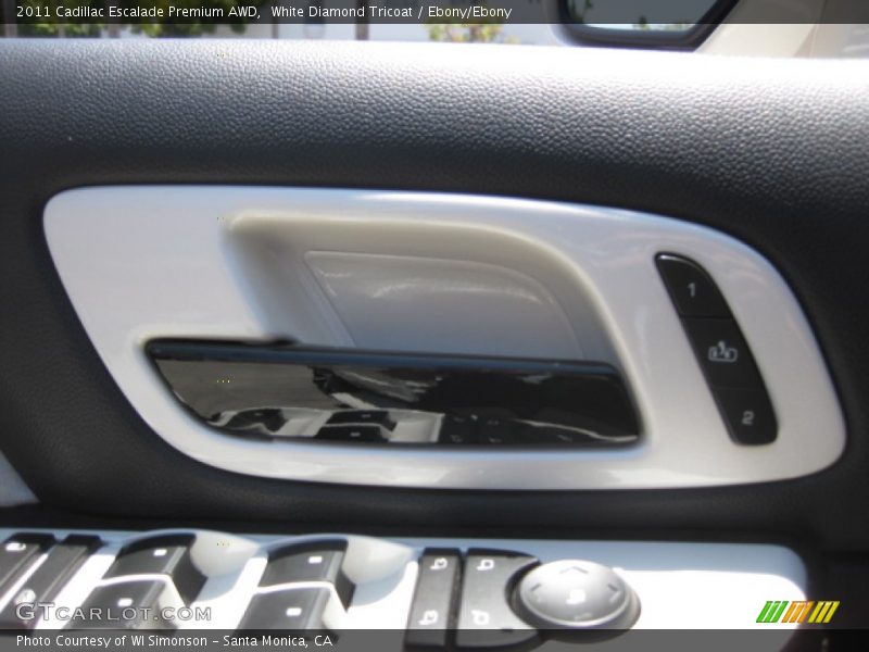 White Diamond Tricoat / Ebony/Ebony 2011 Cadillac Escalade Premium AWD