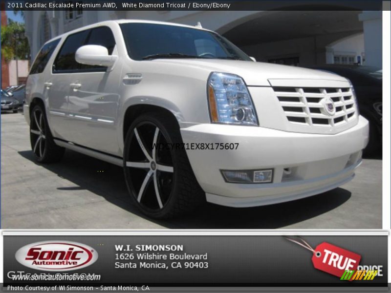 White Diamond Tricoat / Ebony/Ebony 2011 Cadillac Escalade Premium AWD