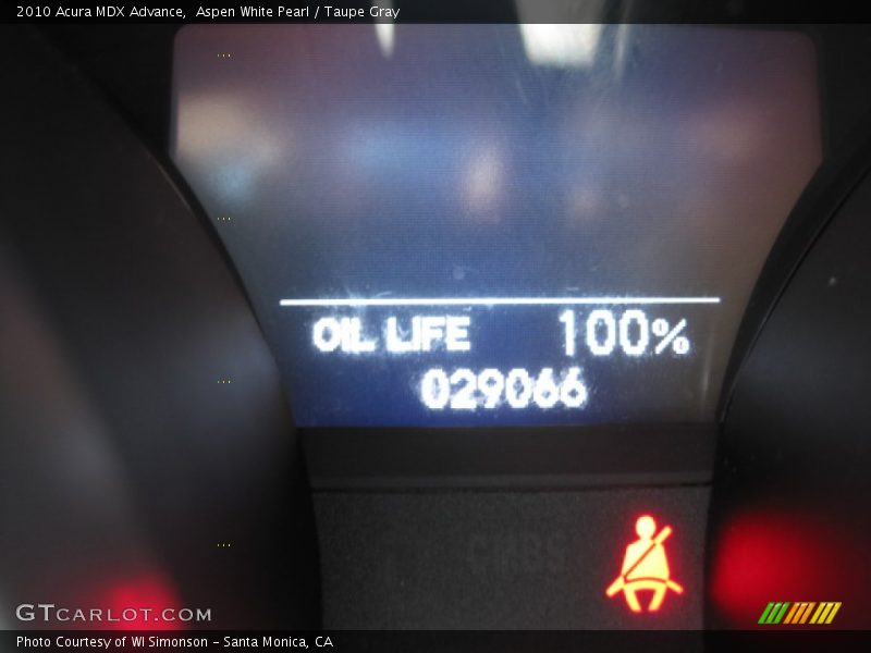 Aspen White Pearl / Taupe Gray 2010 Acura MDX Advance