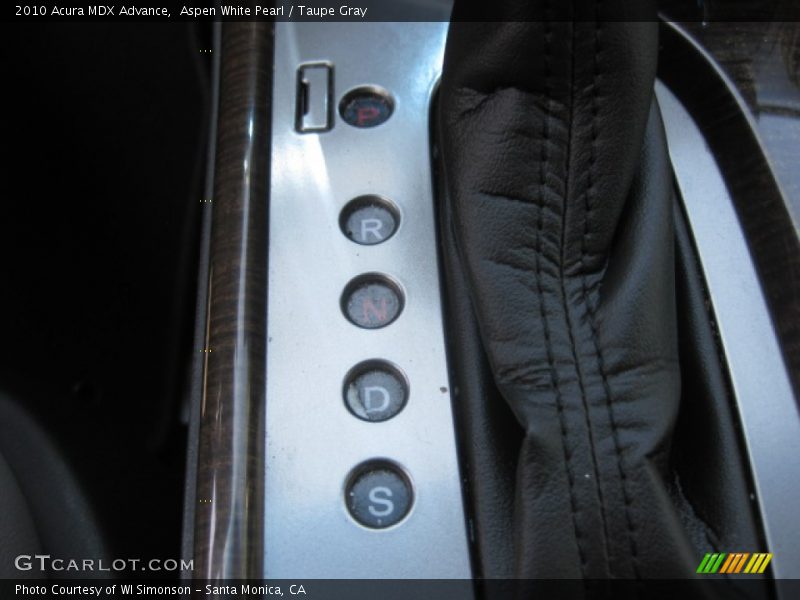 Aspen White Pearl / Taupe Gray 2010 Acura MDX Advance