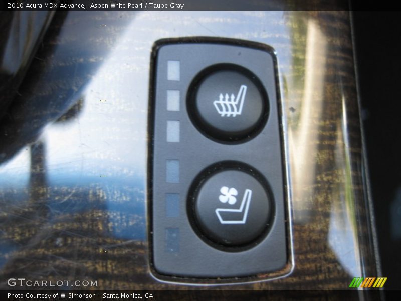 Aspen White Pearl / Taupe Gray 2010 Acura MDX Advance