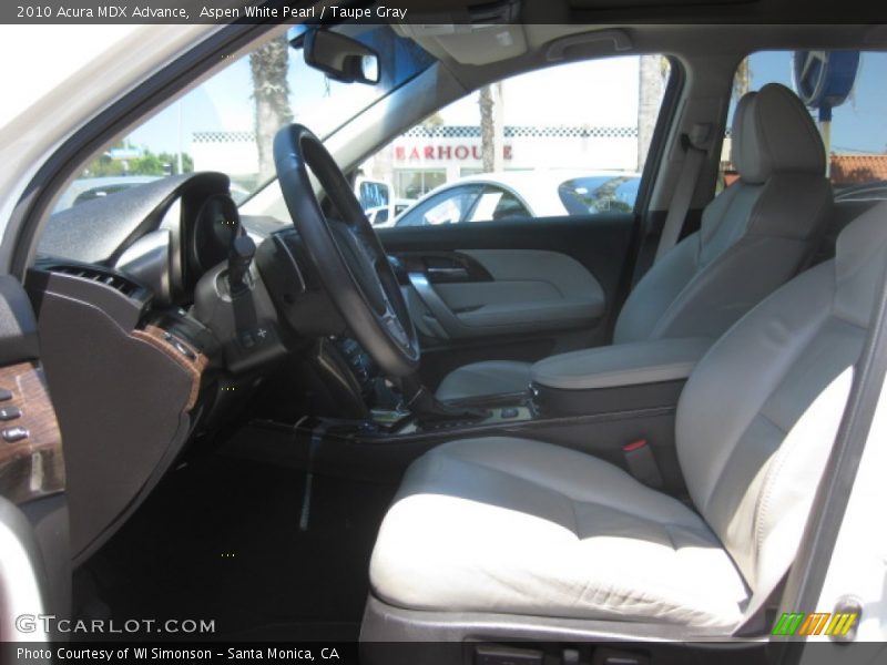 Aspen White Pearl / Taupe Gray 2010 Acura MDX Advance