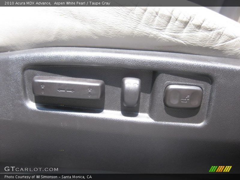 Aspen White Pearl / Taupe Gray 2010 Acura MDX Advance