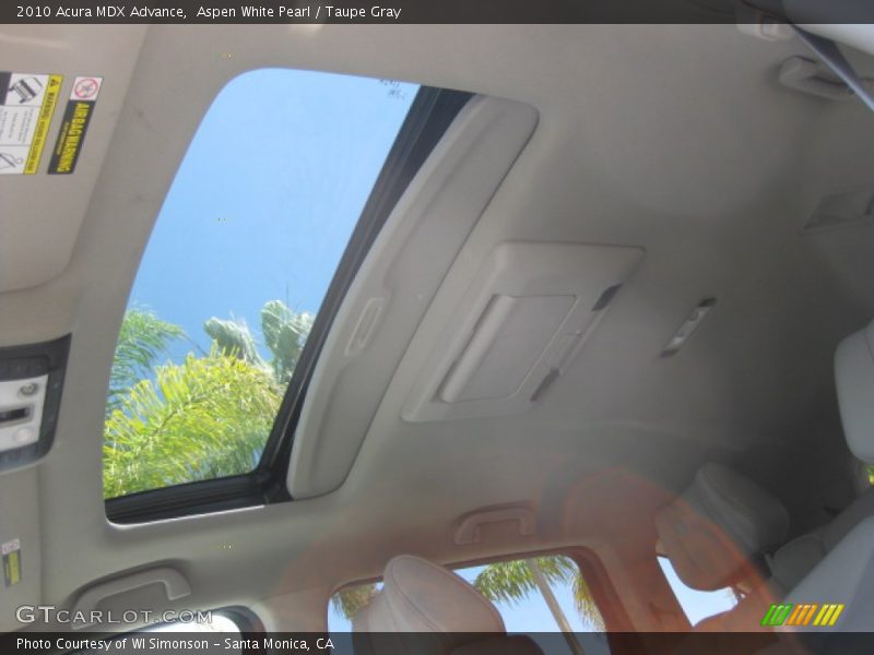 Aspen White Pearl / Taupe Gray 2010 Acura MDX Advance