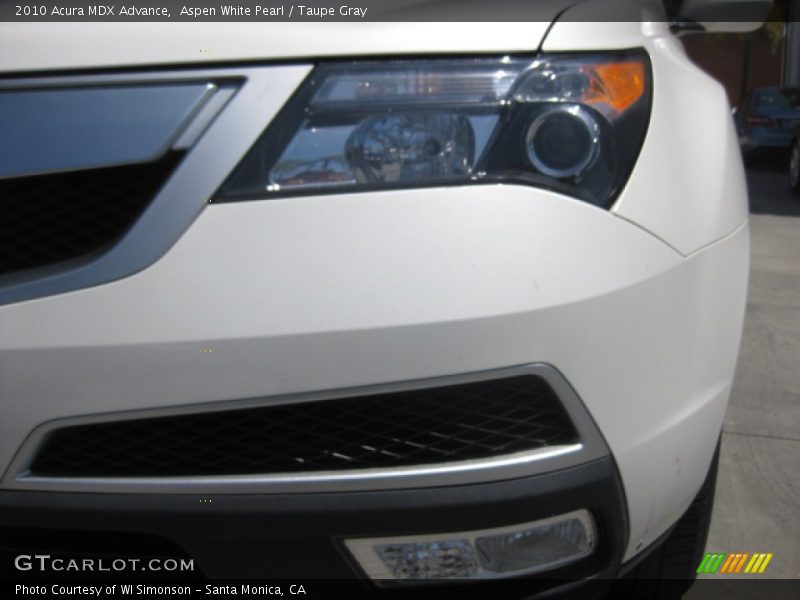 Aspen White Pearl / Taupe Gray 2010 Acura MDX Advance