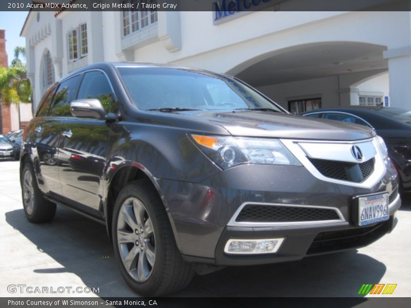 Grigio Metallic / Taupe Gray 2010 Acura MDX Advance