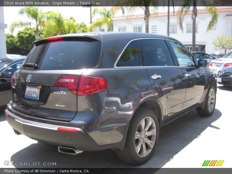 Grigio Metallic / Taupe Gray 2010 Acura MDX Advance