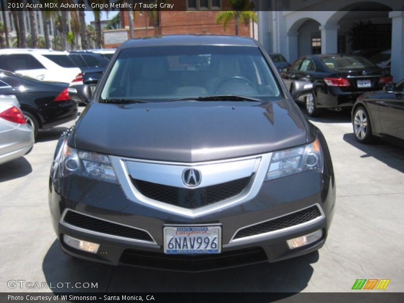 Grigio Metallic / Taupe Gray 2010 Acura MDX Advance