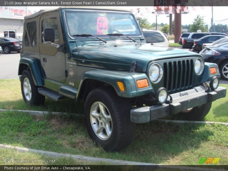 Forest Green Pearl / Camel/Dark Green 2000 Jeep Wrangler Sahara 4x4