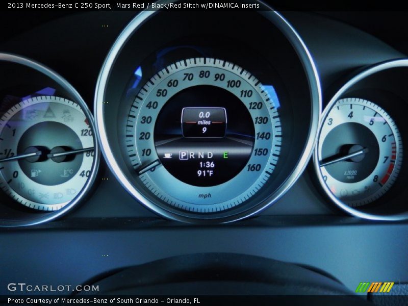 Mars Red / Black/Red Stitch w/DINAMICA Inserts 2013 Mercedes-Benz C 250 Sport