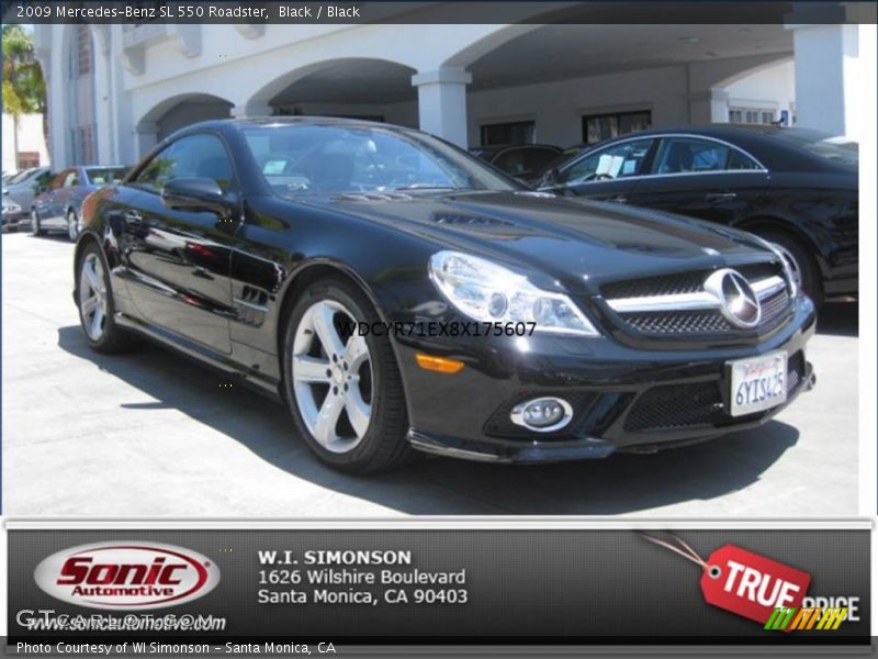Black / Black 2009 Mercedes-Benz SL 550 Roadster