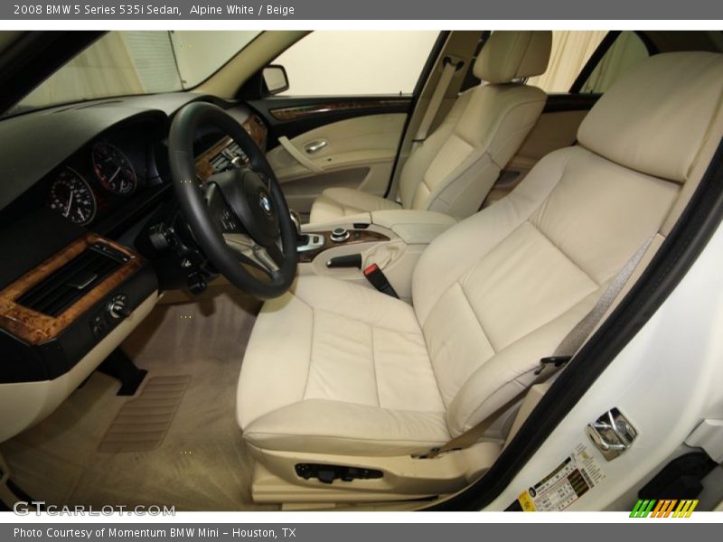 Alpine White / Beige 2008 BMW 5 Series 535i Sedan