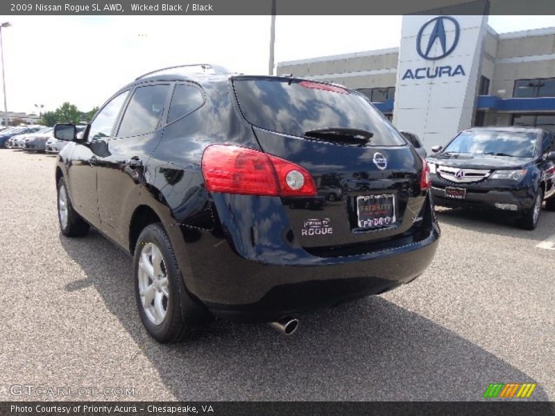 Wicked Black / Black 2009 Nissan Rogue SL AWD