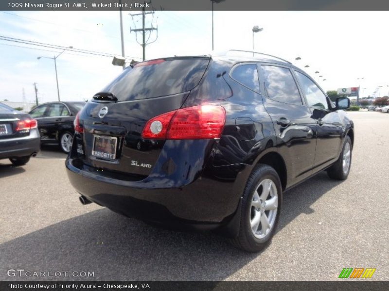 Wicked Black / Black 2009 Nissan Rogue SL AWD