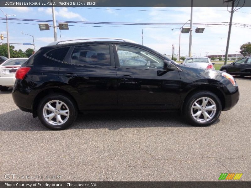 Wicked Black / Black 2009 Nissan Rogue SL AWD