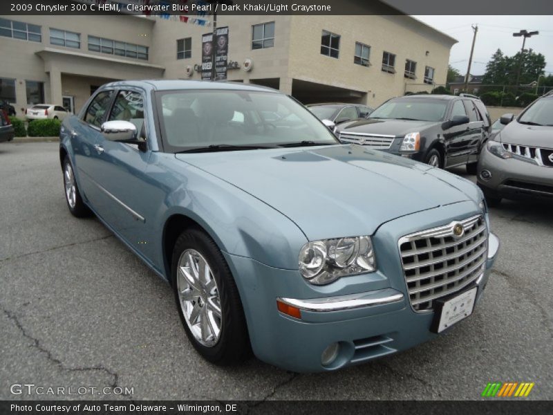 Clearwater Blue Pearl / Dark Khaki/Light Graystone 2009 Chrysler 300 C HEMI