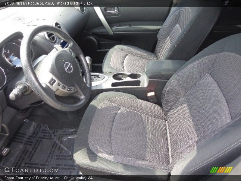 Wicked Black / Black 2009 Nissan Rogue SL AWD