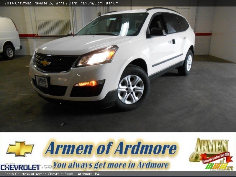 White / Dark Titanium/Light Titanium 2014 Chevrolet Traverse LS