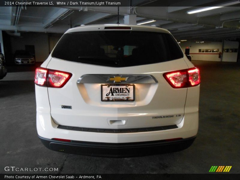 White / Dark Titanium/Light Titanium 2014 Chevrolet Traverse LS