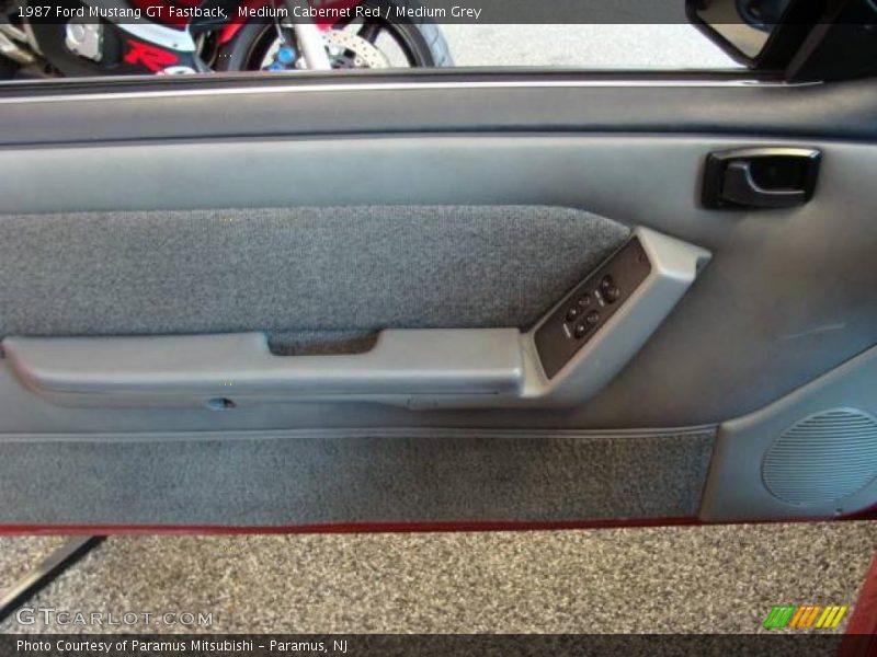 Medium Cabernet Red / Medium Grey 1987 Ford Mustang GT Fastback