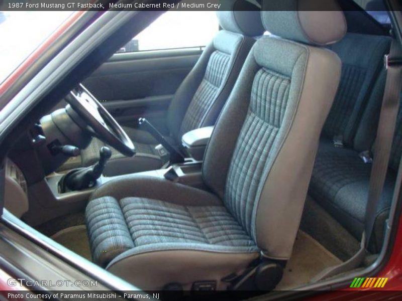 Medium Cabernet Red / Medium Grey 1987 Ford Mustang GT Fastback