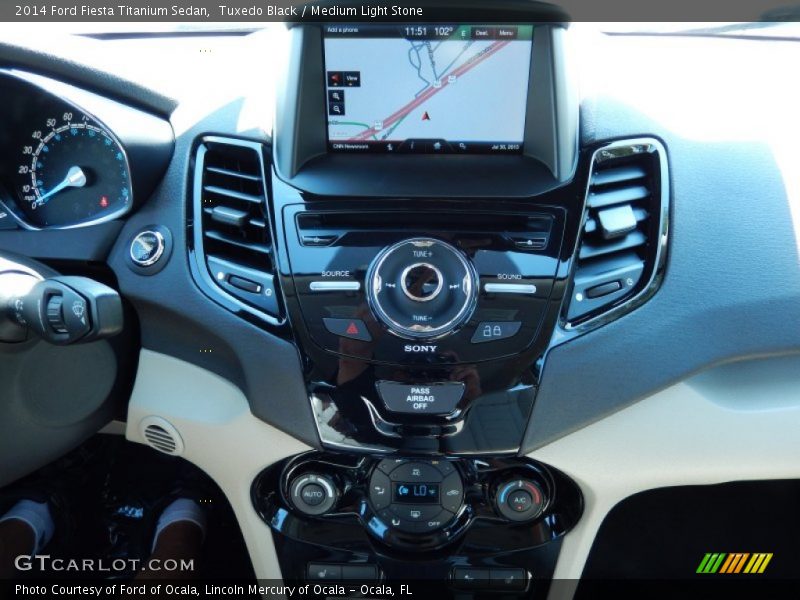 Tuxedo Black / Medium Light Stone 2014 Ford Fiesta Titanium Sedan