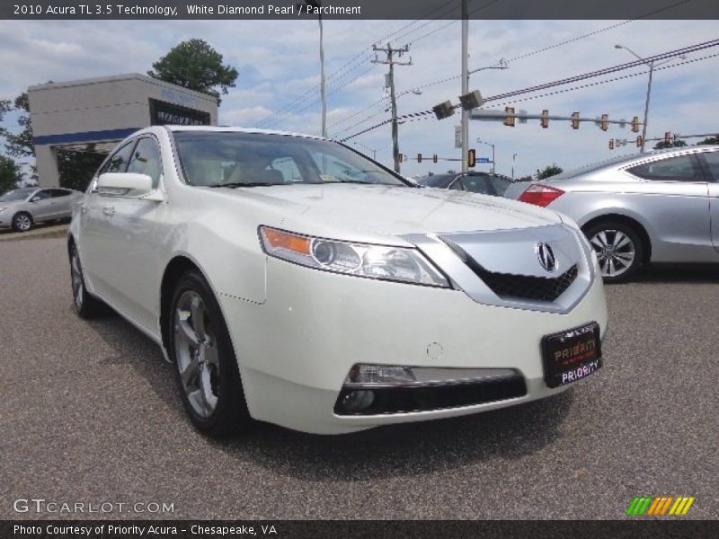 White Diamond Pearl / Parchment 2010 Acura TL 3.5 Technology