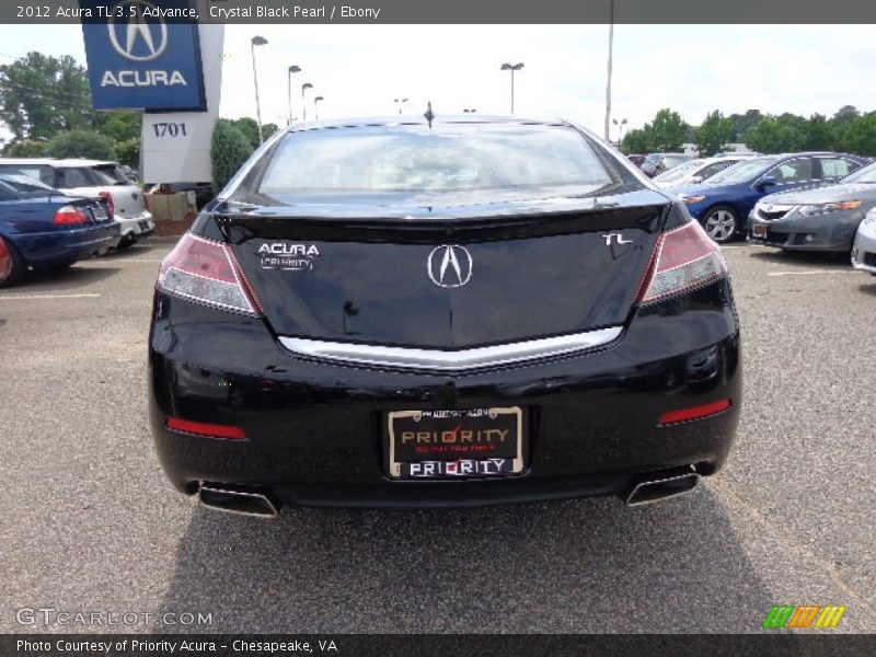 Crystal Black Pearl / Ebony 2012 Acura TL 3.5 Advance