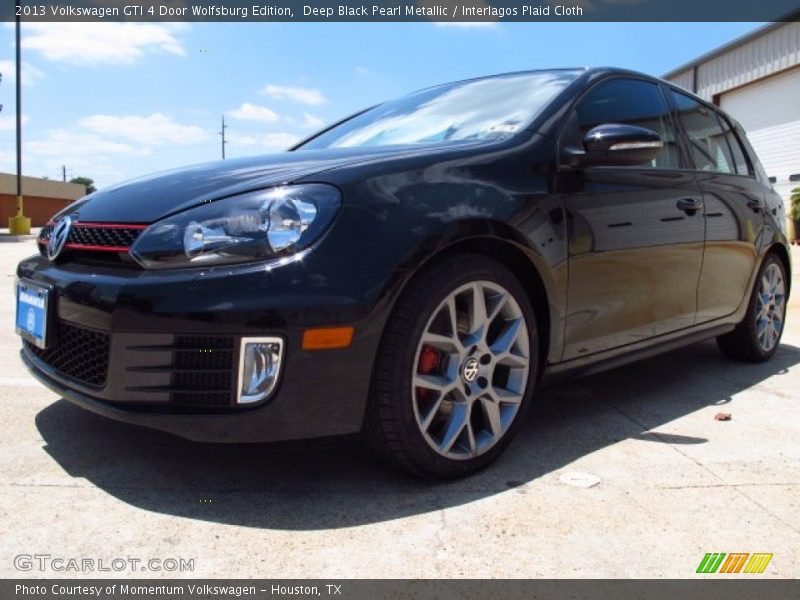 Deep Black Pearl Metallic / Interlagos Plaid Cloth 2013 Volkswagen GTI 4 Door Wolfsburg Edition