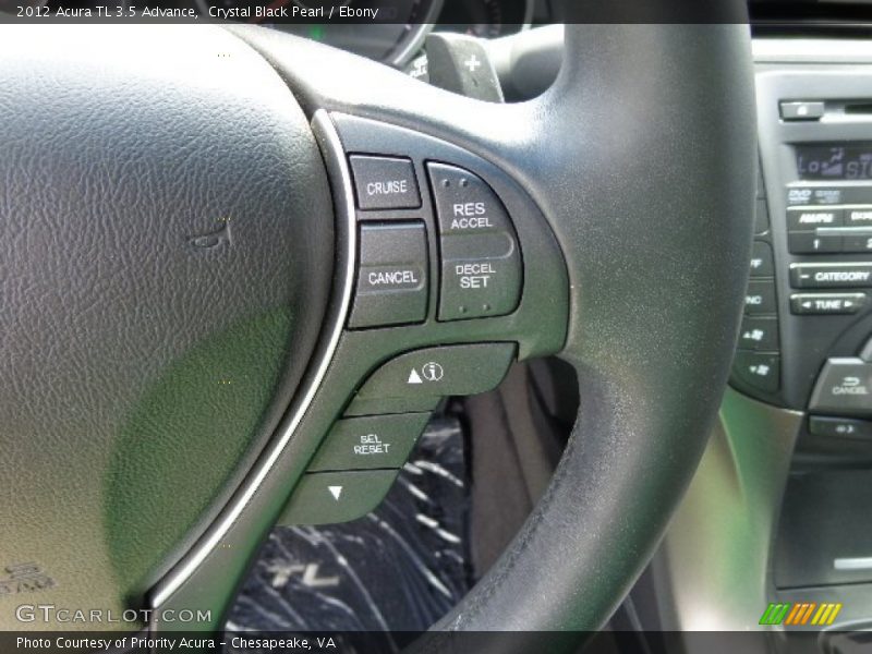 Crystal Black Pearl / Ebony 2012 Acura TL 3.5 Advance