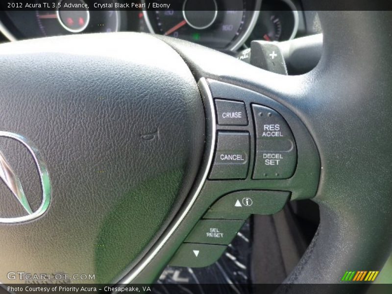 Crystal Black Pearl / Ebony 2012 Acura TL 3.5 Advance