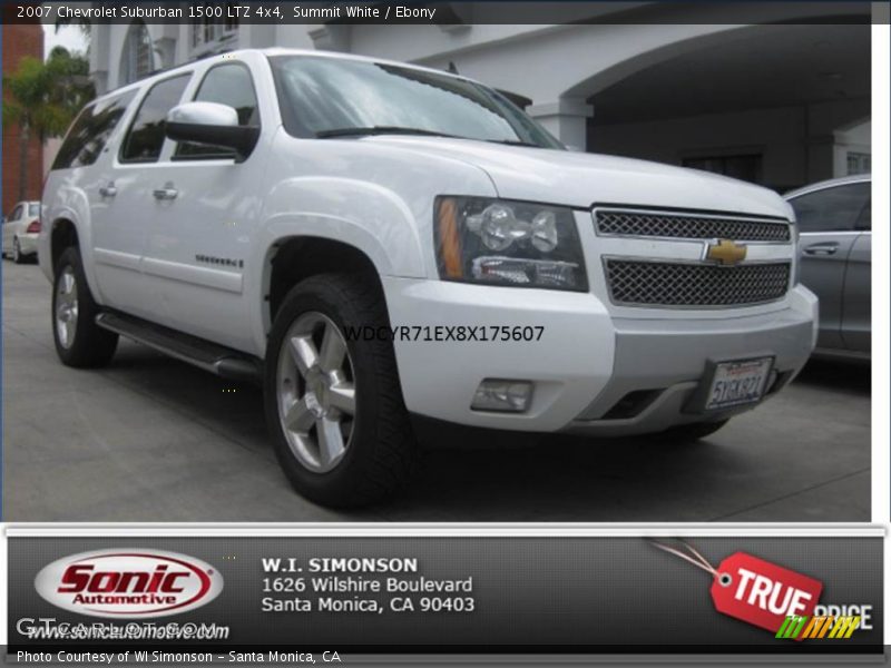 Summit White / Ebony 2007 Chevrolet Suburban 1500 LTZ 4x4