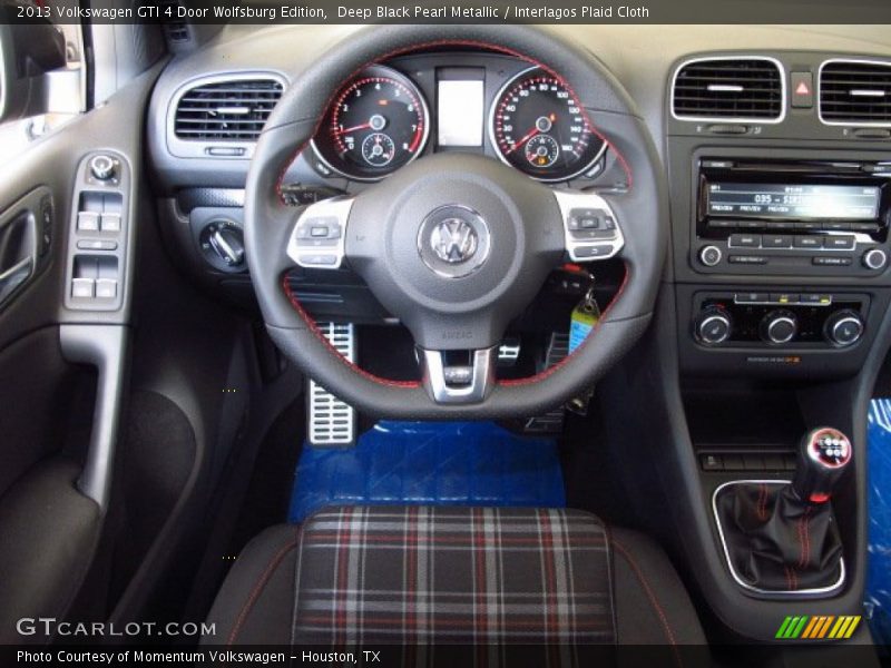 Deep Black Pearl Metallic / Interlagos Plaid Cloth 2013 Volkswagen GTI 4 Door Wolfsburg Edition