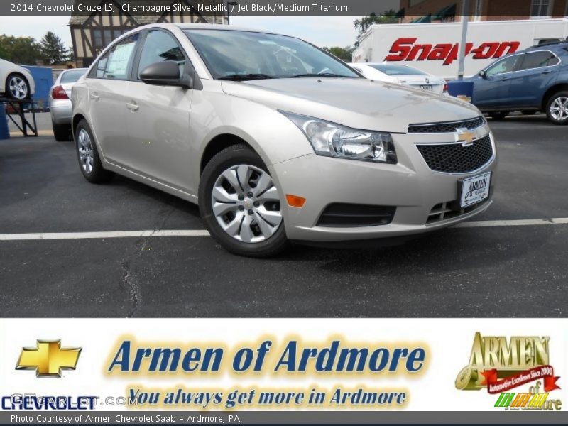 Champagne Silver Metallic / Jet Black/Medium Titanium 2014 Chevrolet Cruze LS