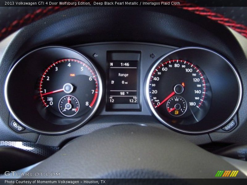 Deep Black Pearl Metallic / Interlagos Plaid Cloth 2013 Volkswagen GTI 4 Door Wolfsburg Edition