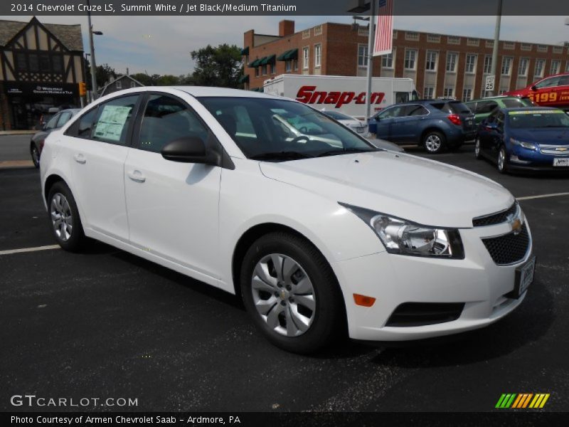 Summit White / Jet Black/Medium Titanium 2014 Chevrolet Cruze LS