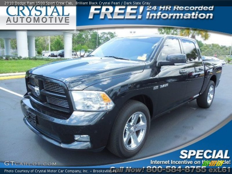 Brilliant Black Crystal Pearl / Dark Slate Gray 2010 Dodge Ram 1500 Sport Crew Cab