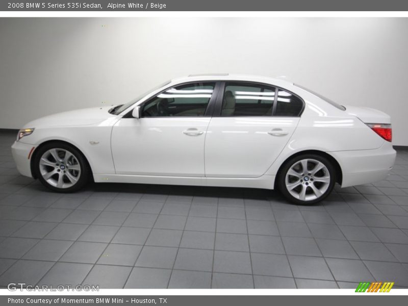 Alpine White / Beige 2008 BMW 5 Series 535i Sedan