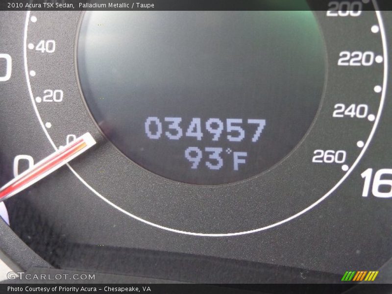 Palladium Metallic / Taupe 2010 Acura TSX Sedan