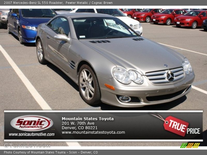 Pewter Metallic / Cognac Brown 2007 Mercedes-Benz SL 550 Roadster