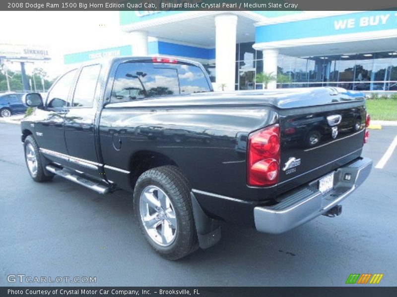 Brilliant Black Crystal Pearl / Medium Slate Gray 2008 Dodge Ram 1500 Big Horn Edition Quad Cab