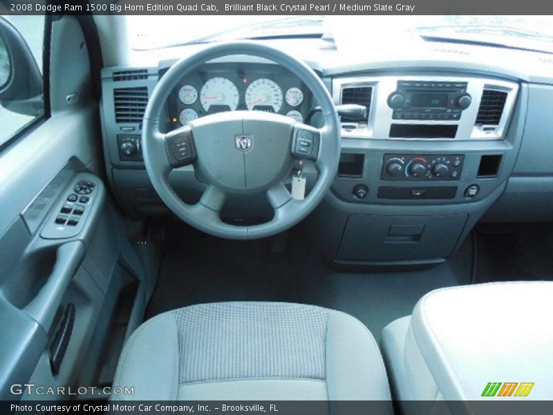 Brilliant Black Crystal Pearl / Medium Slate Gray 2008 Dodge Ram 1500 Big Horn Edition Quad Cab