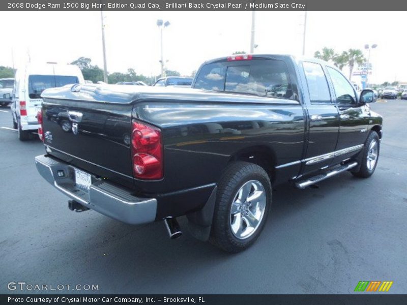 Brilliant Black Crystal Pearl / Medium Slate Gray 2008 Dodge Ram 1500 Big Horn Edition Quad Cab